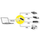 thumbnail of ROLINE Mobile USB 3.2 Gen 1 Hub, 4 porte, cavo di collegamento tipo A+C