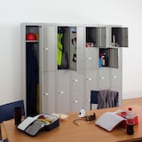 thumbnail of Bisley Garderobenschrank Office mit Schloss aus Stahlblech, 1 Fach mit Hutboden & Kleiderstange - Kleiderspind abschließbar, Spind Tiefe: 30,5 cm -