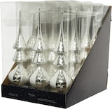 thumbnail of Christbaumspitze Glas 34cm Tannenbaumspitze Weihnachtsbaumspitze Motiv weiß