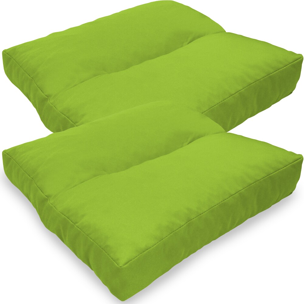 Loungekissen SunLounge Outdoor 50x50 cm Grün 2er Set - Wasserabweisend, Schmutzabweisend, Bequem, für Stühle, Bänke, Boden