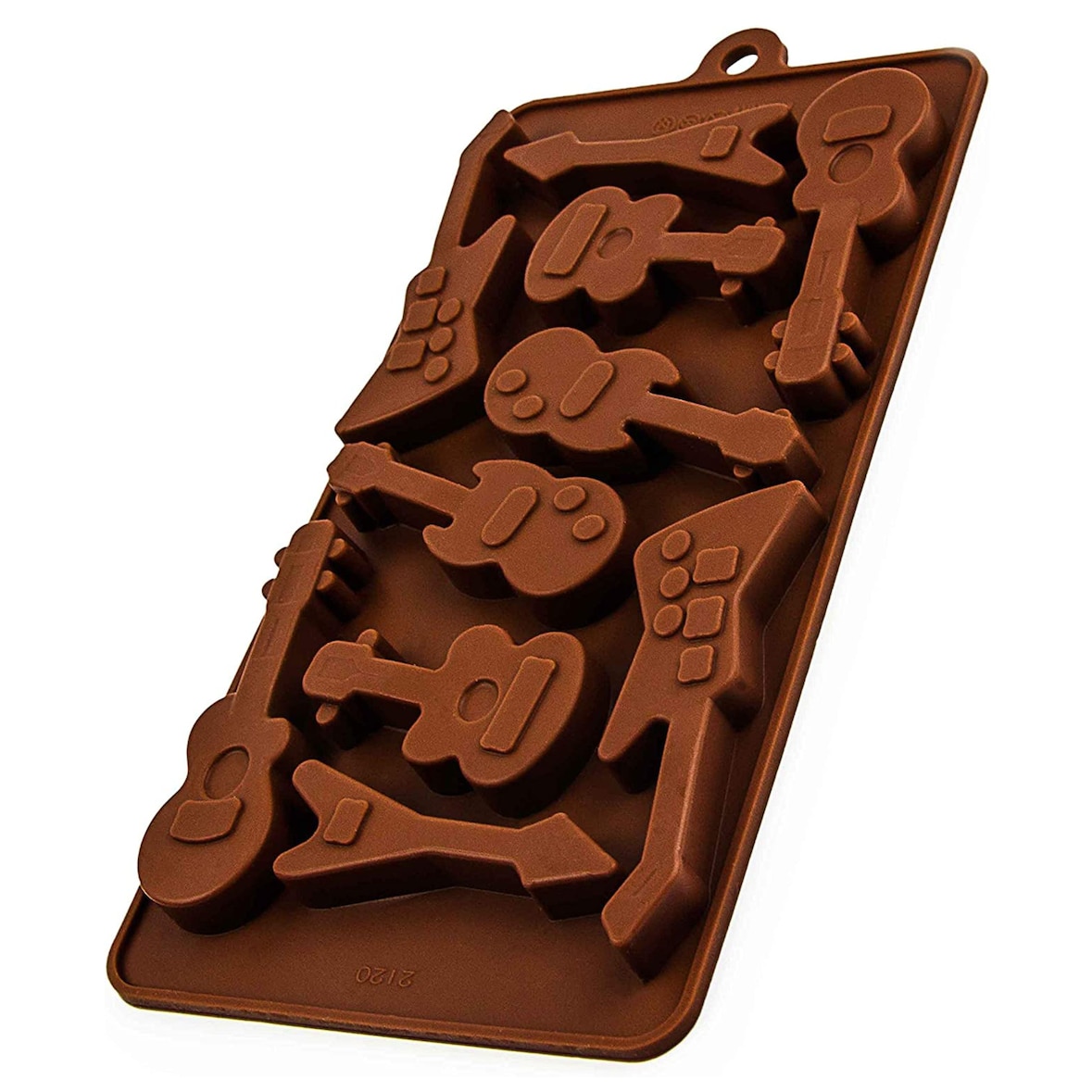 Silikonform Gitarre - braun 21x10x1,5cm - Silikon Form Backen, Seife & mehr - Backform