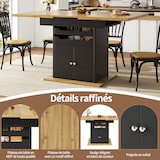 thumbnail of Esstisch Ausziehtisch Schwarz 76x140x80 cm mit Stauraum, Schubladen und Schrank, aus MDF mit Metallgriffen, platzsparend und flexibel erweiterbar