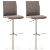 thumbnail of Conjunto de 2 bancos de bar Cobertura em tecido Cadiz aço inoxidável/cinza