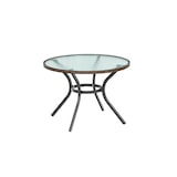 thumbnail of Merxx Ravenna Tisch Rund, Ø 100 cm, Aluminium/Kunststoffgeflecht/Glas, Graphit/Schoko