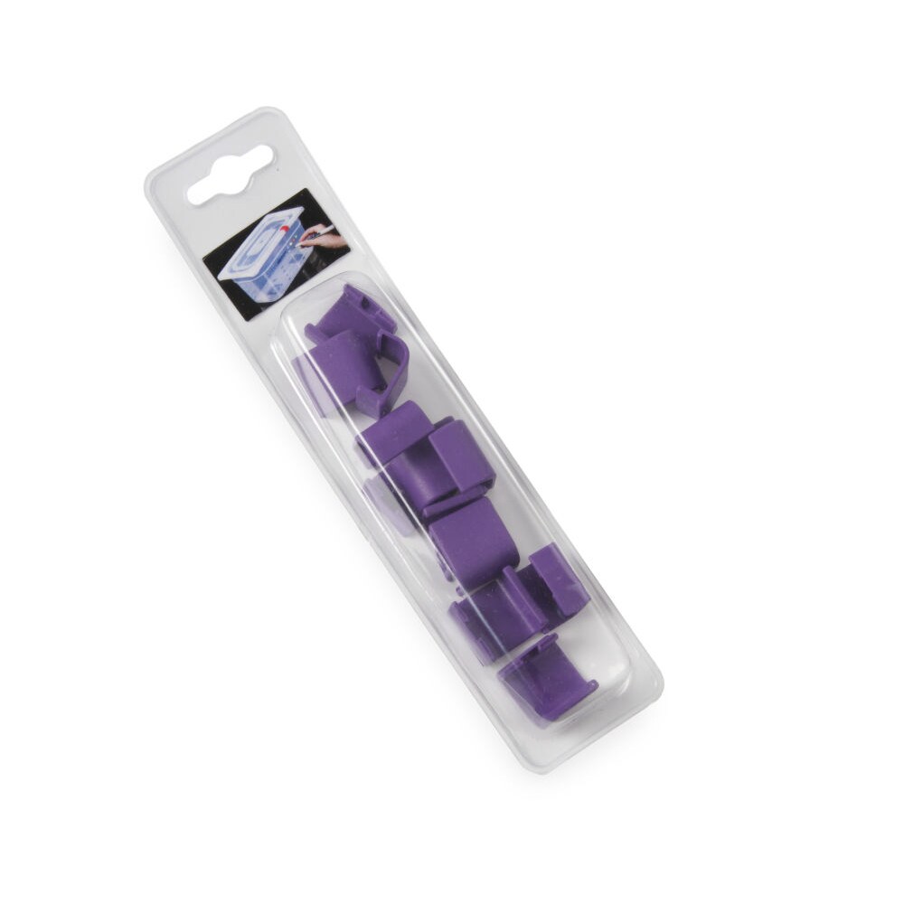 Clips para tapa de recipientes de almacenamiento con certificación HACCP, HENDI, Morado, 12 uds
