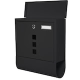 thumbnail of Briefkasten Wandbriefkasten Postkasten mit Zeitungsrolle Namensschild schwarz D1