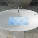 thumbnail of Relaxdays Badewannenmatte, mit Saugnäpfen, PVC, Kinder & Erwachsene, BxT: 97 x 39 cm, rutschfeste Wannenmatte, blau