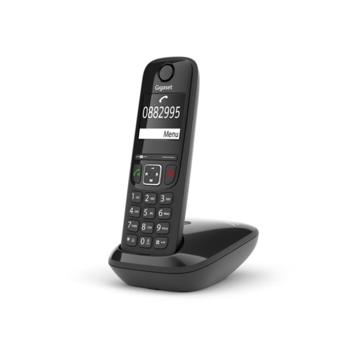 Gigaset AS690 téléphone sans fil DECT noir  base + combiné