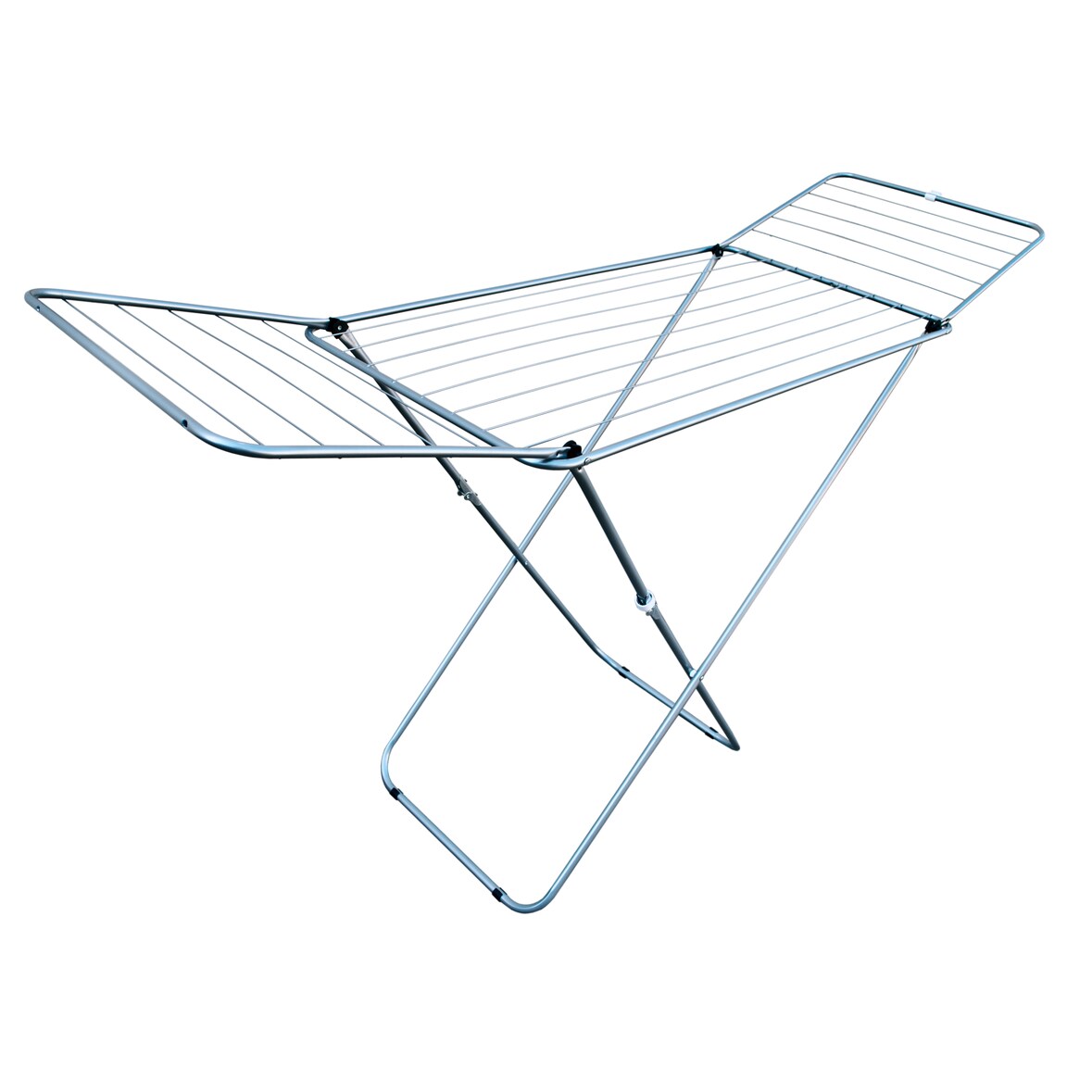 Tendedero plegable metalico con alas, 20 metros de tendido y de color aluminio