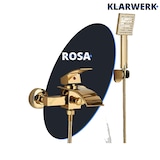 thumbnail of "ROSA" | Miscelatore vasca a cascata doccia oro | in acciaio inox comprensivo di doccetta e supporto | Set completo termostato vasca con rubinetto
