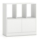 thumbnail of Helloshop26 - Bibliothèque 3 niveaux avec placard rangement & étagère d'exposition moderne en bois composite blanc 20_0017286