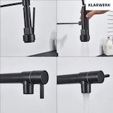 thumbnail of Björn | Gastronomie Einloch Wandmontage Kaltwasser Armatur Schwarz|Profi Küchenarmatur Edelstahl Zwei Brausen|Doppelspülbecken Wasserhahn Restaurant