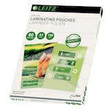 thumbnail of Leitz Heißlaminierfolien A4 80 mic, Hochwertige Laminierfolien im 100er Pack, mit abgerundeten Ecken, transparent, glänzend, 33818