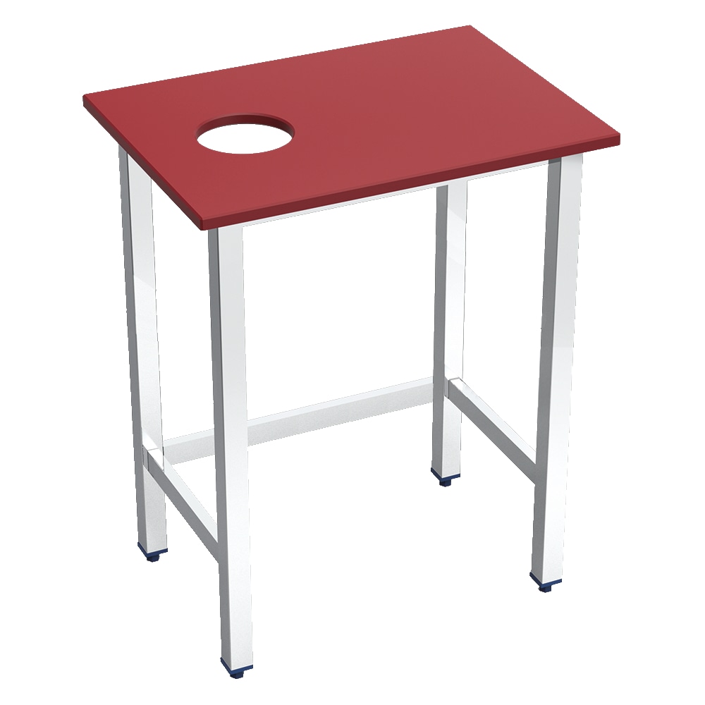 EURAST - Table de découpe de viande couleur rouge avec trou - 700x500x850 mm - 10404470