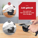 thumbnail of HGMD Luxe Messenslijper - 3 Standen - Zwart - Antislip - Scharenslijper - Messen slijper - Knife sharpener