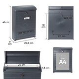 thumbnail of ARREGUI Mare E1065 Buzón Exterior de Plástico de Gran Resistencia Tamaño L (Revistas y Sobres C4), Buzón de Correo Grande, No Corrosible, Gris