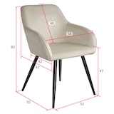 thumbnail of tectake Chaise Rembourrée aspect velours Dossier ergonomique crème/noir - 403662