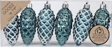 thumbnail of 6 Zapfen Christbaumschmuck Kunststoff Weihnachtskugeln Anhänger petrol türkis