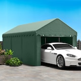 thumbnail of Outsunny carpa garaje 6x3 m garaje exterior para coche impermeable anti-UV con paredes laterales desmontables y 2 puertas con cremallera verde