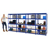 thumbnail of PROREGAL 4x Schwerlastregal Tiger | HxBxT 180x90x60 cm | Fachlast 265kg | Blau | Stecksystem Lagerregal Regalsystem 4 Stk.