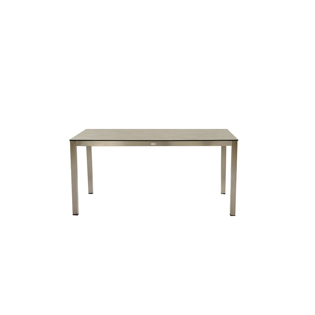 Edelstahl Tisch Gartentisch Garten Esstisch Kaffeetisch Silber 158 x 90 cm