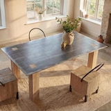 thumbnail of Esstisch HWC-L76, Tisch Esszimmertisch, Industrial Massiv-Holz MVG-zertifiziert 240x100cm, natur mit Metall-Optik
