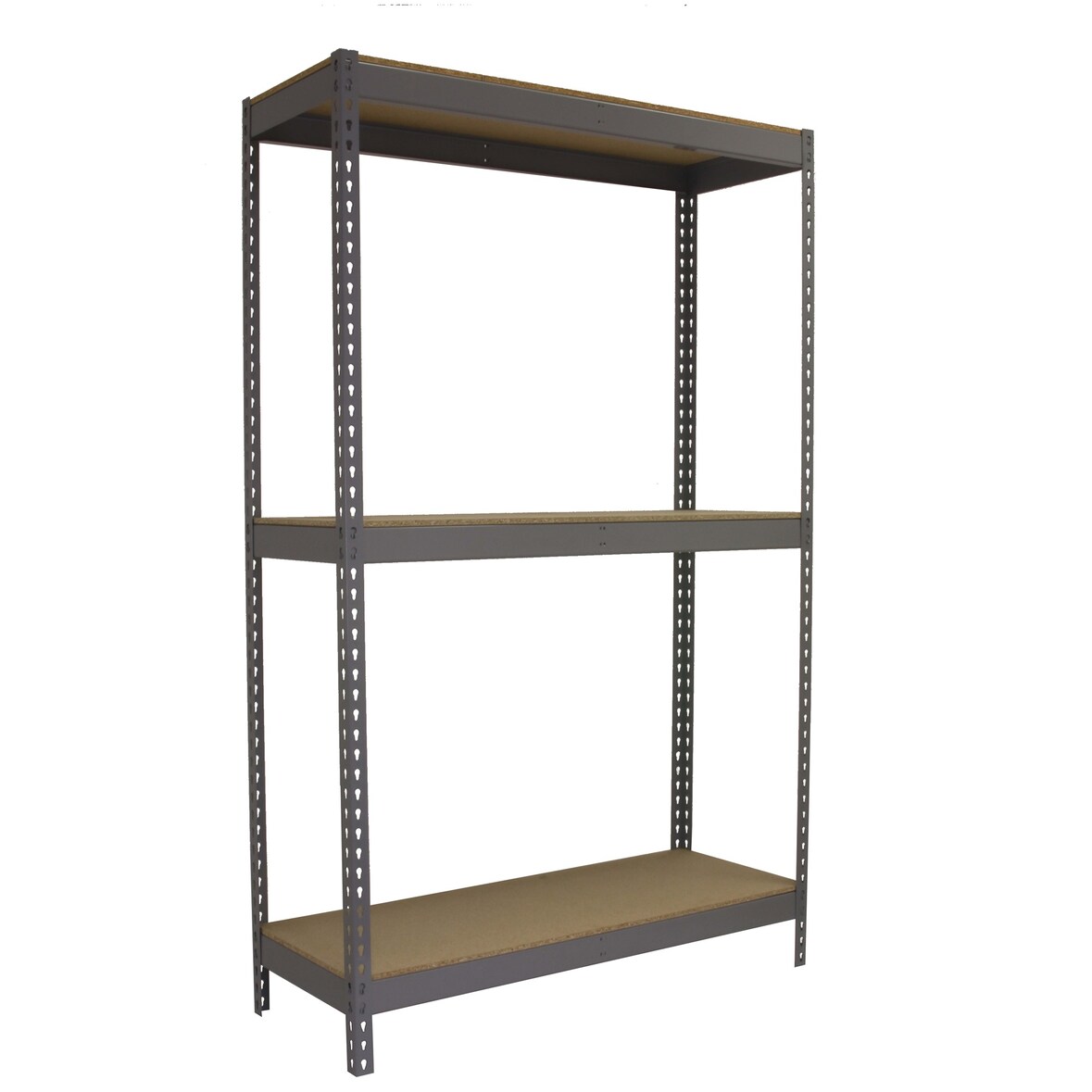 SimonRack Industrieregal, 1500x1200x600 mm, 400 kg am Biegepunkt, 3 Holzböden, Garagenregal, Grau/Holz- Ecoforte