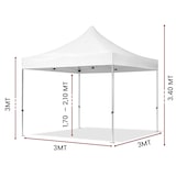 thumbnail of Professioneller faltbarer Aluminiumpavillon mit sechseckiger Struktur, Market-Pro 3X3, weiß, wasserdicht