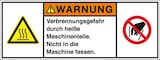 thumbnail of Aufkleber I Produktsicherheitsschild Warnung Verbrennungsgefahr, RoHS konform, Folie, 100x35mm, ISO 3864-2