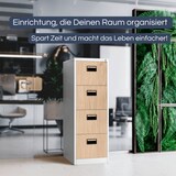 thumbnail of Hängeregisterschrank abschließbar TION - 4 Schubladen mit Schloss | Aktenschrank Büroschrank aus Stahl Metallschrank, 132x46x62cm Weiß-Sonoma Eiche