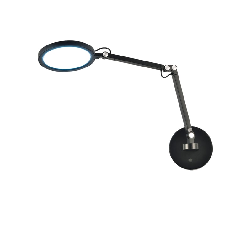 Regina - Lámpara de pared redonda ajustable Fabas Luce - Aplique LED regulable de 9 W con CCT (3000 K, 4000 K, 5000 K, 6000 K) - Negro