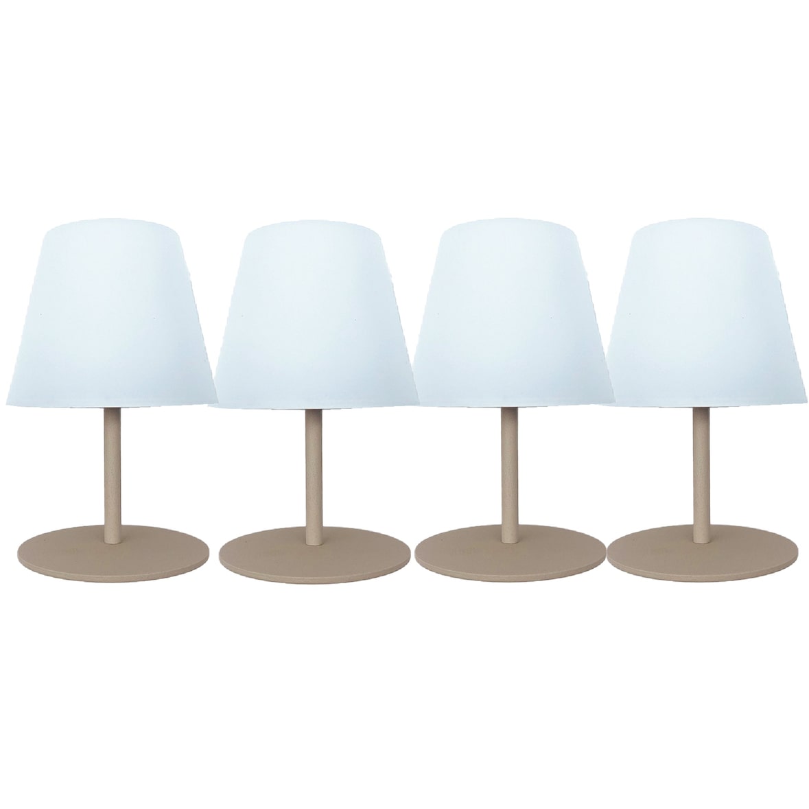 Lumisky 4 Lampes de table sans fil TWINS Sable H16cm Acier Crème