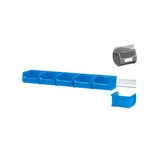 thumbnail of PROREGAL Wandleiste mit 6x Blaue Sichtlagerbox 1.0 mit Abdeckung | HxBxT 6,1x60,5x10cm | Wandhalterung, Kleinteileaufbewahrung, Sortimentsboxhalterung