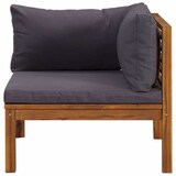 thumbnail of vidaXL Ecksofas 2 Stk. mit Dunkelgrauen Kissen Massivholz Teak