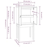 thumbnail of Helloshop26 - Aparador cómoda armario mueble de almacenaje organizador cocina salón alto 60 x 40 x 120 cm madera maciza de pino 02_0034228