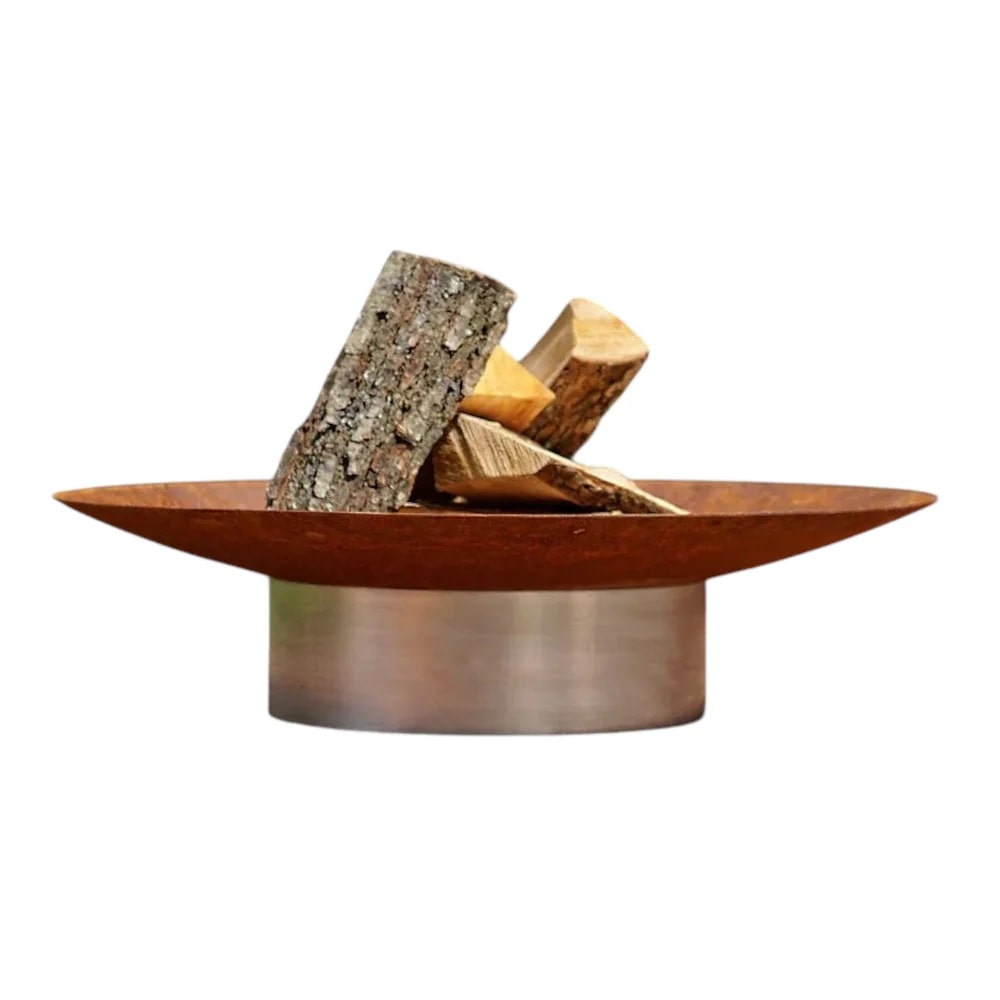 Braseiro em Aço Maciço Hestia Acabamento Aço Corten/ Inox