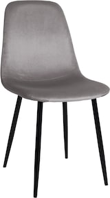 thumbnail of Décoshop26 - Esszimmerstuhl x1 schlichtes Design mit schwarzen Metallbeinen und grauem Samtsitz 10_0002067