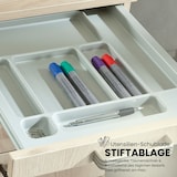 thumbnail of bümö Rollcontainer mit Hängeregistratur, Container abschließbar aus Holz in weiss - Rollwagen für's Büro mit Hängeregister als Schreibtisch