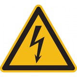 thumbnail of Warnschild, Warnung vor elektrischer Spannung W012 (Blitzpfeil) - ASR A1.3 (DIN EN ISO 7010) - 25 mm Folie selbstklebend