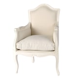 thumbnail of Fauteuil Apolline blanc,   et acajou -  Crème / Ivoire  Tissu Amadeus 59.00x67.00 cm