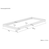 thumbnail of Kleines Unterschiebbett extra niedrig 80x180 Kiefer lackiert Zubehör wählbar V-60.47K-08-180 Rollrost und Matratze inkl.