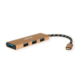 thumbnail of Hub USB 3.2 Gen 1 ROLINE GOLD, 4 vie, cavo di connessione di tipo C