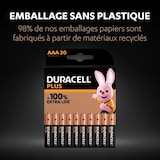 thumbnail of DURACELL piles alcalines AAA Plus, 1.5 V LR03 MN2400, paquet de 20