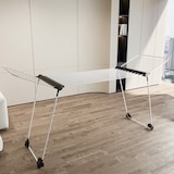 thumbnail of Stendibiancheria Estensibile Fino a 2 Metri Griglia Telescopica 30 M Stenditura Stendino Grande Con Ruote Richiudibile 218-300 x 55 x 126 cm Bianco