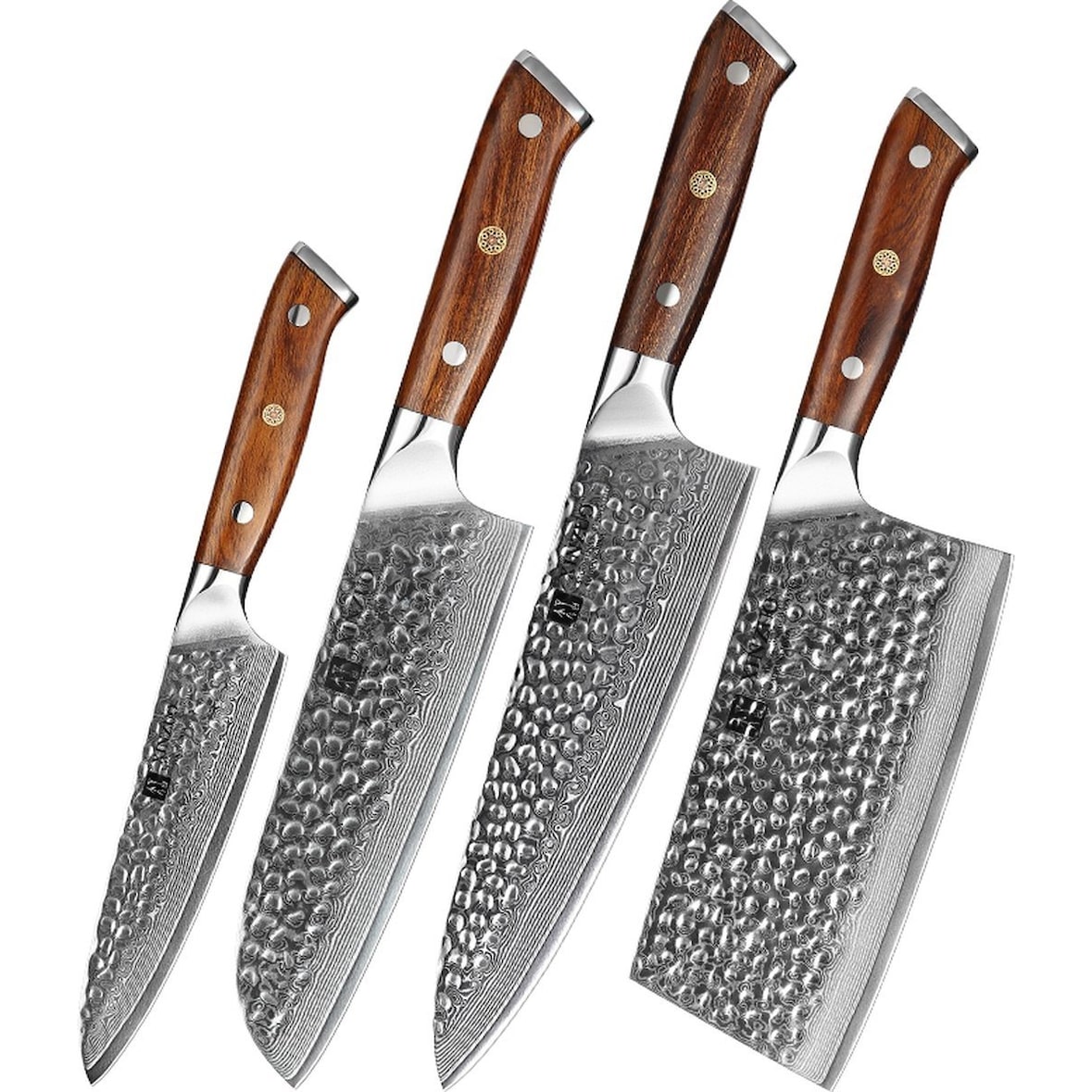 XinZuo - Damascus messenset 4-delig - B13D Yu series