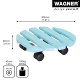 thumbnail of WAGNER Pflanzenroller HOLIDAY Ø 30 x 8 cm, für innen, Massivholz geriffelt, türkis, Tragkraft 100 kg, EU Ware - 20018401