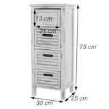 thumbnail of Kommode T18, Schubladenschrank Schrank, 4 Schubladen, 74x30x25cm Shabby-Look Vintage ~ weiß