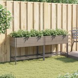 thumbnail of vidaXL Hochbeete mit Ablage 2 Stk. Grau 90x40x75 cm Poly Rattan