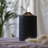 thumbnail of LED Kerze Flamme Echtwachs 3D Flamme H: 15cm, D: 7,5cm Batterie Timer schwarz