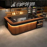 thumbnail of Bartresen, Empfangstheke in Holzoptik (mit Ecke) – Holzmaserungsdesign, geeignet für Bar, Restaurant & Café Braun 180x60cm 【Hutaohei 180 ZJ60】